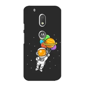 Силиконовый Чехол с принтом "Космонавты" на Motorola MOTO G4 Play (Космонавт с шариками)
