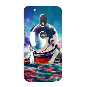 Силиконовый Чехол с принтом "Космонавты" на Motorola MOTO G4 Play (Космонавт в воде)
