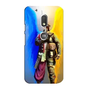 Чехол с картинкой (Патриотический КОЗАК) на Motorola MOTO G4 Play (Козак с крыльями)