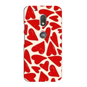 Чехлы с тематикой "Маленькие Сердечки" на Motorola MOTO G4 Play (Красные сердечка)