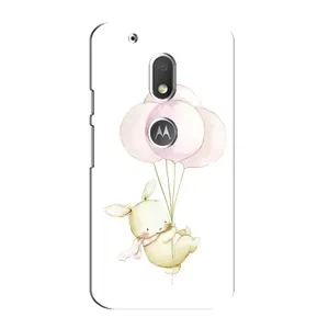 Силиконовый бампер с картинкой животных для Motorola MOTO G4 Play (Кролик и шарики)