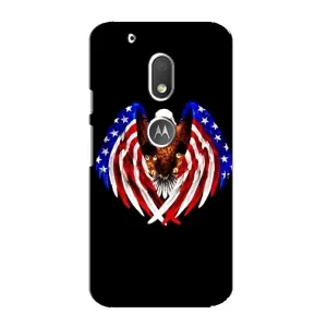 Чехол Флаг USA для Motorola MOTO G4 Play (Крылья США)