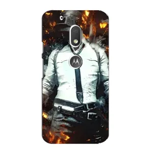 Силиконовый чехол с картинкой "Герой Pubg" на Motorola MOTO G4 Play (Man Пубг)