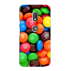 Чехол с изображением вкусной еды для Motorola MOTO G4 Play (Разноцветные M&M'S)
