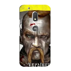 Чехол с картинкой (Патриотический КОЗАК) на Motorola MOTO G4 Play (Одноглазый Козак)