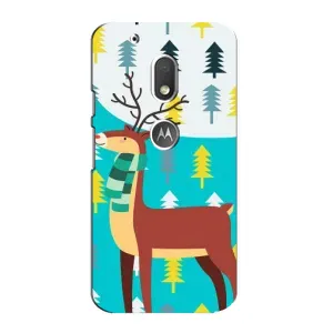 Силиконовый бампер с картинкой животных для Motorola MOTO G4 Play (Олень с шарфом)
