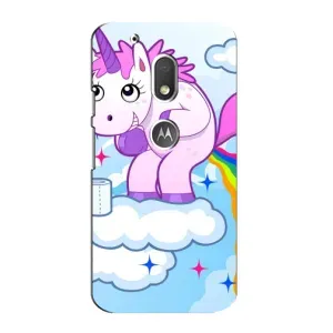 Чехол Unicorn на Motorola MOTO G4 Play (Радуга единорожка)