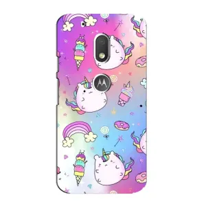 Чехол Unicorn на Motorola MOTO G4 Play (Радуга и Единорог)