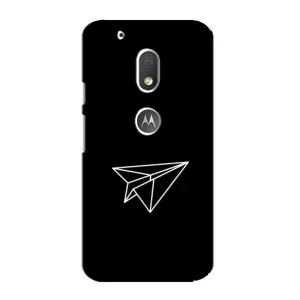 Чехол с картинками на черном фоне для Motorola MOTO G4 Play (Самолетик)