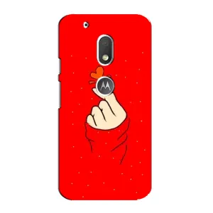 Чехлы (Знак сердечка) на Motorola MOTO G4 Play (Сердце на красном)