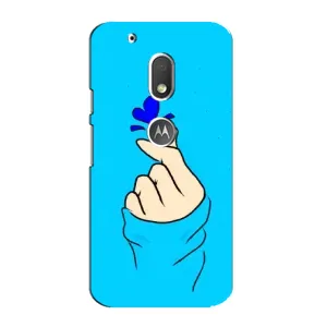 Чехлы (Знак сердечка) на Motorola MOTO G4 Play (Сердце на синем)