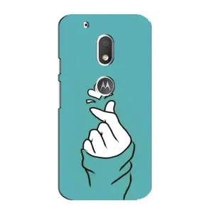 Чехлы (Знак сердечка) на Motorola MOTO G4 Play (Сердечко на бирюзовом)