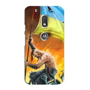 Чехол с картинкой (Патриотический КОЗАК) на Motorola MOTO G4 Play (Сильный Козак)