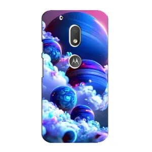 Чехлы КОСМОС для Motorola MOTO G4 Play (Синие планеты)