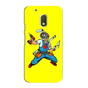 Силиконовый бампер (Работники) на Motorola MOTO G4 Play (Строитель)