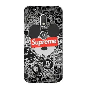 Чехол с Брендами одежды на Мото Джи 4 Плей (Supreme Маус)