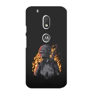 Силиконовый чехол с картинкой "Герой Pubg" на Motorola MOTO G4 Play (В огне)