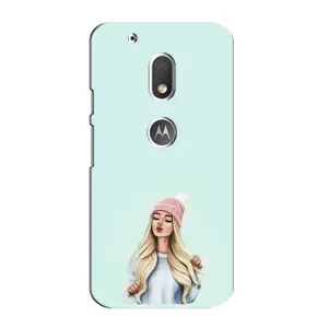 Силиконовый Чехол на Motorola MOTO G4 Play с картинкой Стильных Девушек (В шапке)