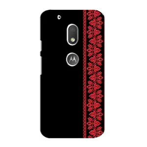 Силиконовый Чехол на Motorola MOTO G4 Play с картинкой Вышиванки (Вышиванка на черном)