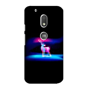 Силиконовый бампер с картинкой животных для Motorola MOTO G4 Play (Яркий олень)