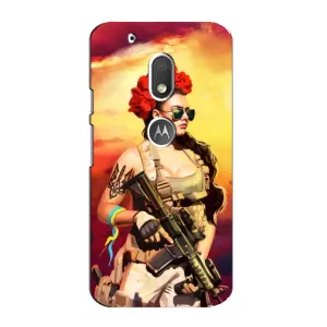 ЗСУ Чехлы (TPU) для Motorola MOTO G4 Play (Женщина солдат)
