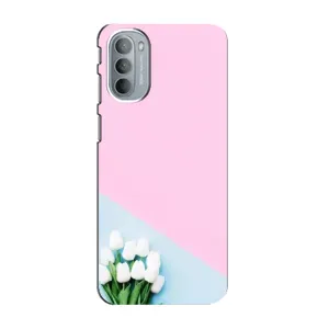 Чехлы с картинкой (Тюльпаны) на Моторола Мото джи 41 (Белые тюльпаны)