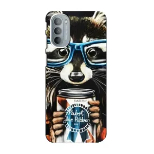 Силиконовый Чехол с Енотами на Motorola MOTO G41 (Енот в очках)