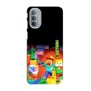 Чехлы для Motorola MOTO G41 (Персонажи Майн Крафт) (Герой Майнкрафт)