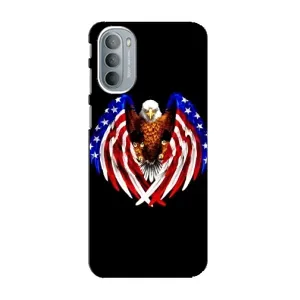 Чехол Флаг USA для Motorola MOTO G41 (Крылья США)