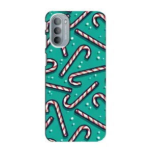Силиконовый бампер на рождество для Motorola MOTO G41 (Леденцы)