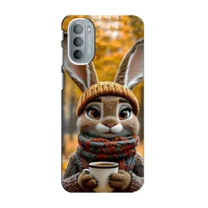 Печатный чехол «Зверята с кофе» для Motorola MOTO G41 (Зайчик с кофе)
