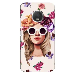 Чехол с картинкой Модные Девчонки Motorola MOTO G5 Plus (Девушка в очках)