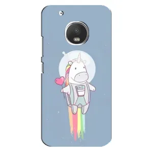 Чехол Unicorn на Motorola MOTO G5 Plus (Единорог космонавт)