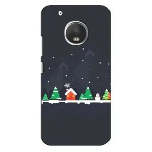 Силиконовый бампер на рождество для Motorola MOTO G5 Plus (Город зимний)