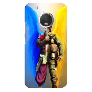 Чехол с картинкой (Патриотический КОЗАК) на Motorola MOTO G5 Plus (Козак с крыльями)