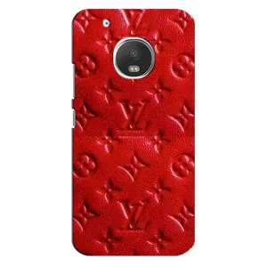 Текстурный Чехол Louis Vuitton для Мото Джи 5 Плюс (Красный ЛВ)