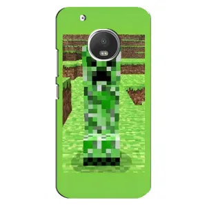 Чехлы для Motorola MOTO G5 Plus (Персонажи Майн Крафт) (Крипер 2)