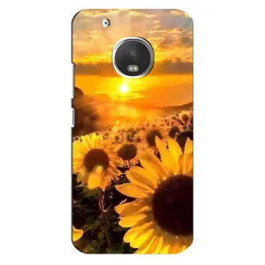 Чехол с Цветами для Motorola MOTO G5 Plus (поле подсолнухов)