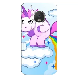 Чехол Unicorn на Motorola MOTO G5 Plus (Радуга единорожка)