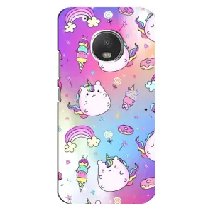 Чехол Unicorn на Motorola MOTO G5 Plus (Радуга и Единорог)