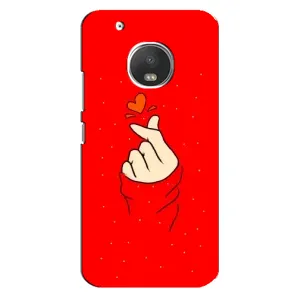 Чехлы (Знак сердечка) на Motorola MOTO G5 Plus (Сердце на красном)