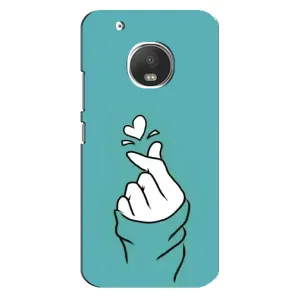 Чехлы (Знак сердечка) на Motorola MOTO G5 Plus (Сердечко на бирюзовом)