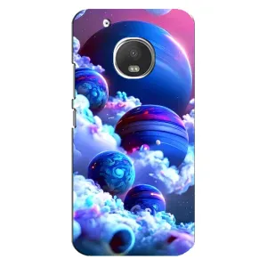 Чехлы КОСМОС для Motorola MOTO G5 Plus (Синие планеты)