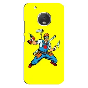 Силиконовый бампер (Работники) на Motorola MOTO G5 Plus (Строитель)