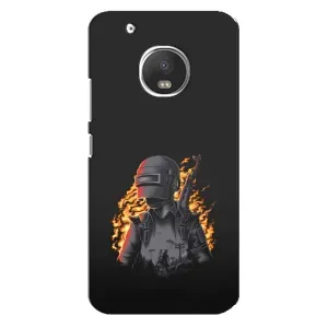 Силиконовый чехол с картинкой "Герой Pubg" на Motorola MOTO G5 Plus (В огне)