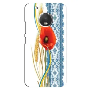 Силиконовый Чехол на Motorola MOTO G5 Plus с картинкой Вышиванки (Вышиванка с цветком)