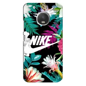 Силиконовый Чехол на Motorola MOTO G5 с картинкой Nike (Цветочный Nike)