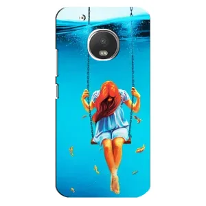 Чехол Стильные девушки на Motorola MOTO G5 (Девушка на качели)