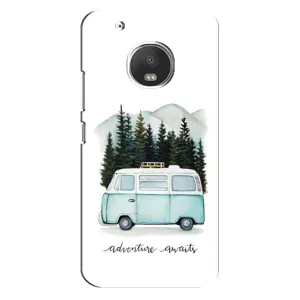 Силиконовый бампер с картинкой машины на Motorola MOTO G5 (Домик на колесах)