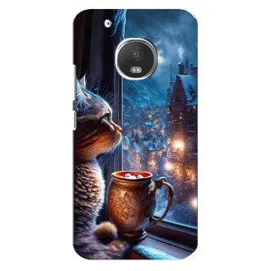 Чехлы на Новый Год Motorola MOTO G5 (Кот новогодний)
